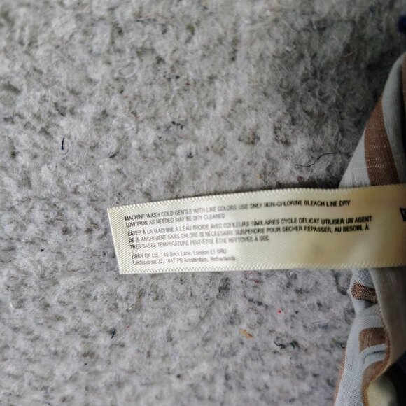 By Anthropologie Pants Women Small Gray Brown Striped Drawstring Waist Wide Leg - Picture 13 of 13